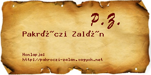 Pakróczi Zalán névjegykártya